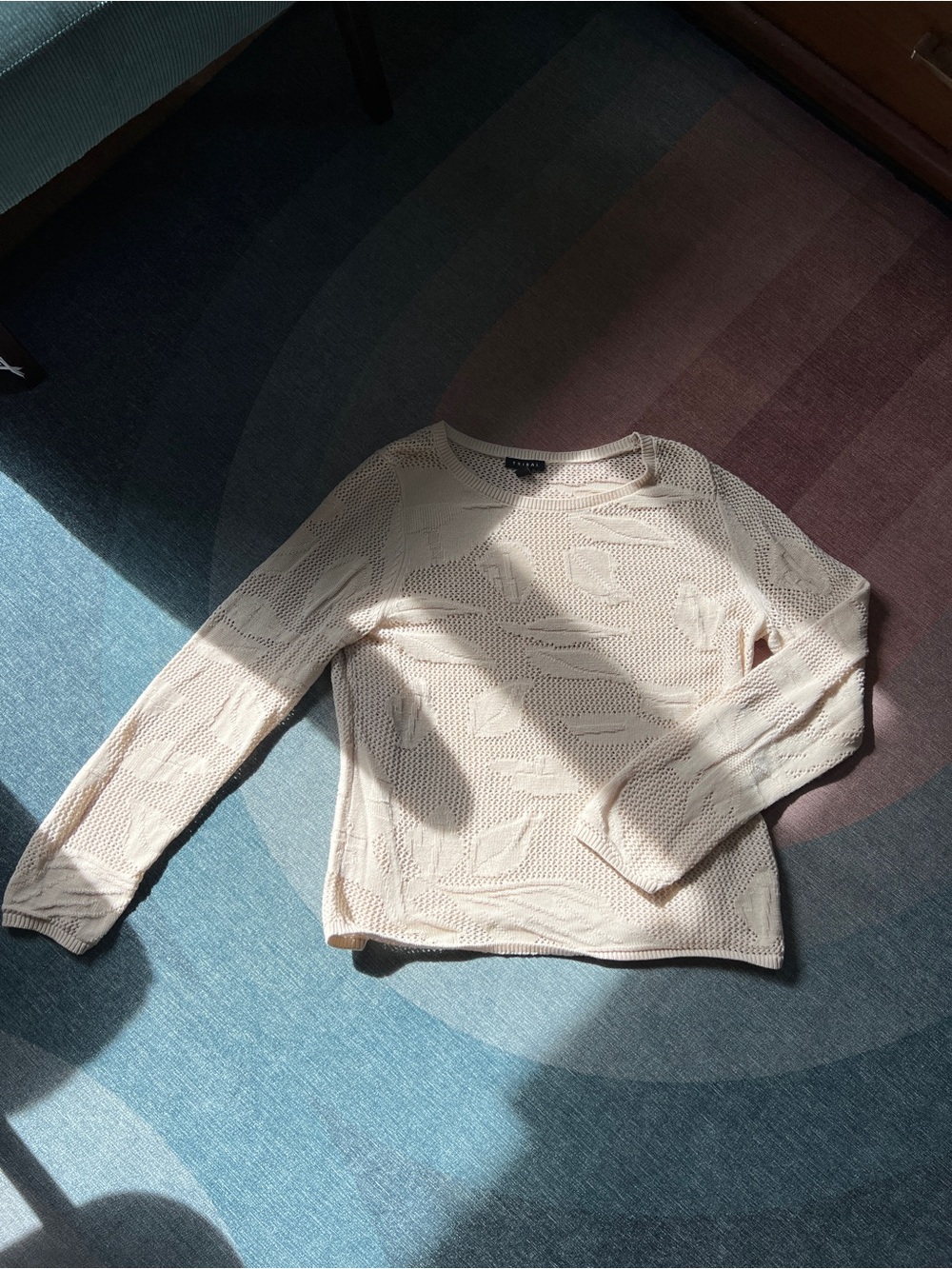 100% cotton open-knit sweater